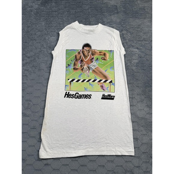 Other - Vintage HesGames Shirt Mens Large White HesWare Track Olympic Runner 80s Tee